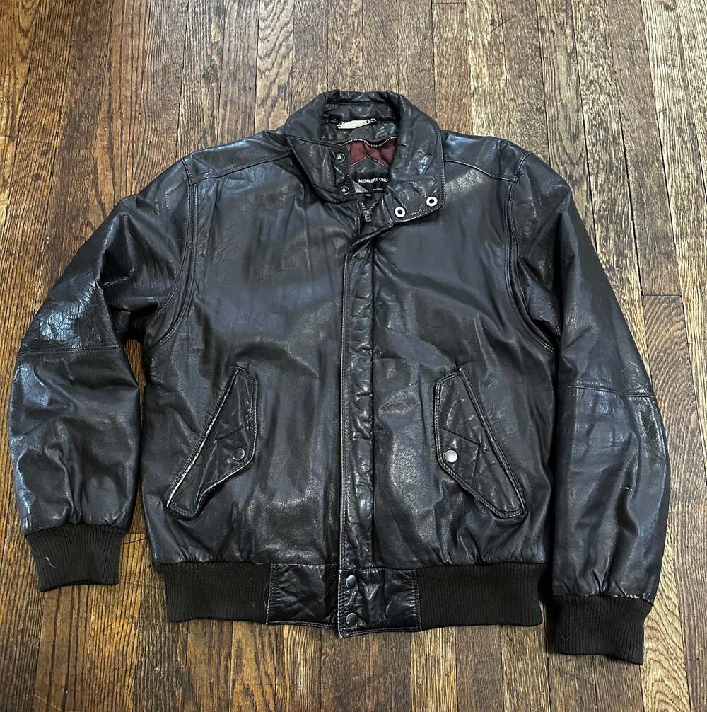 Vintage Members Only by Europe Craft Leather Bomber Jacket Y2K 90s Size 38